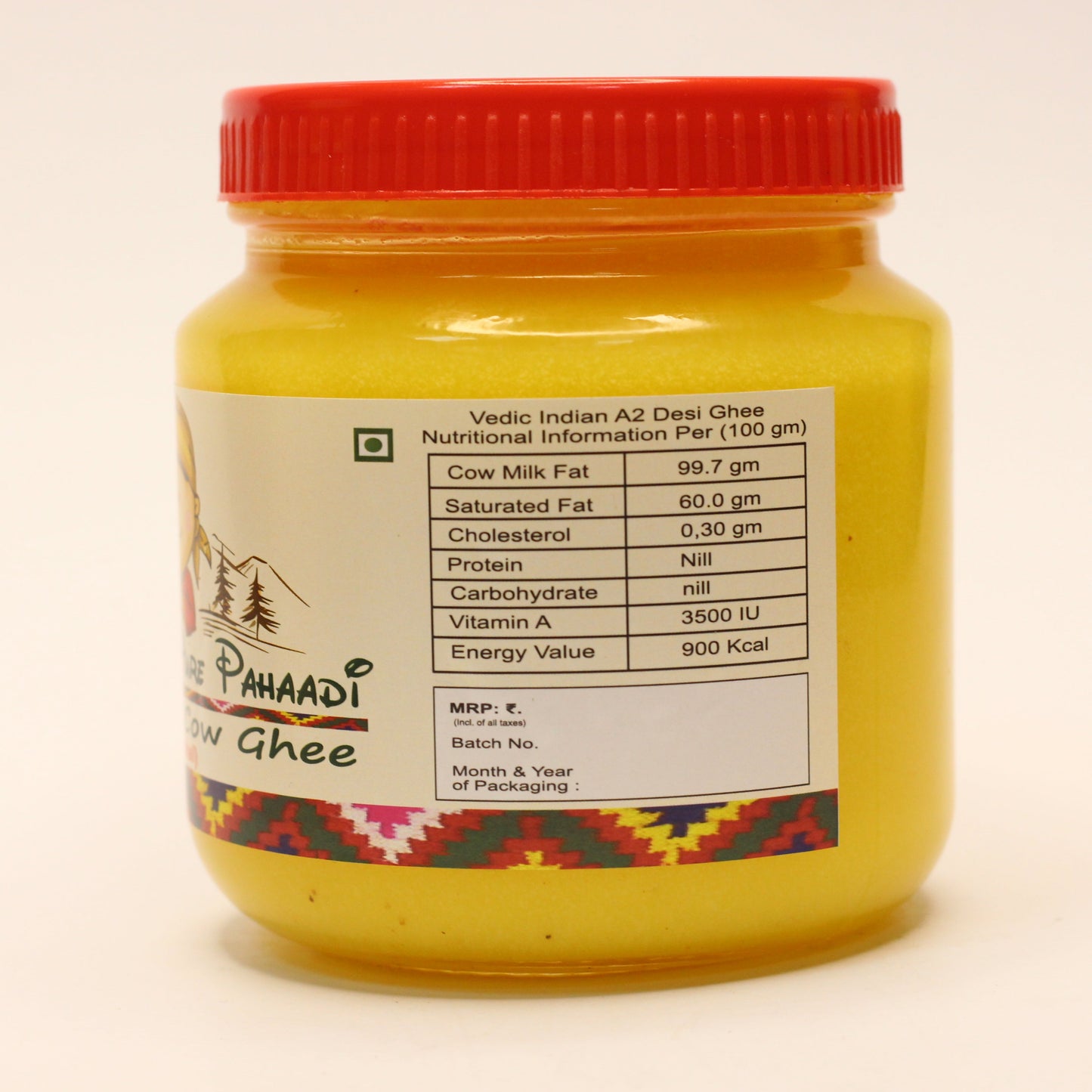 Vedic A2 Bilona Desi Cow Ghee 500 ml Glass Jar